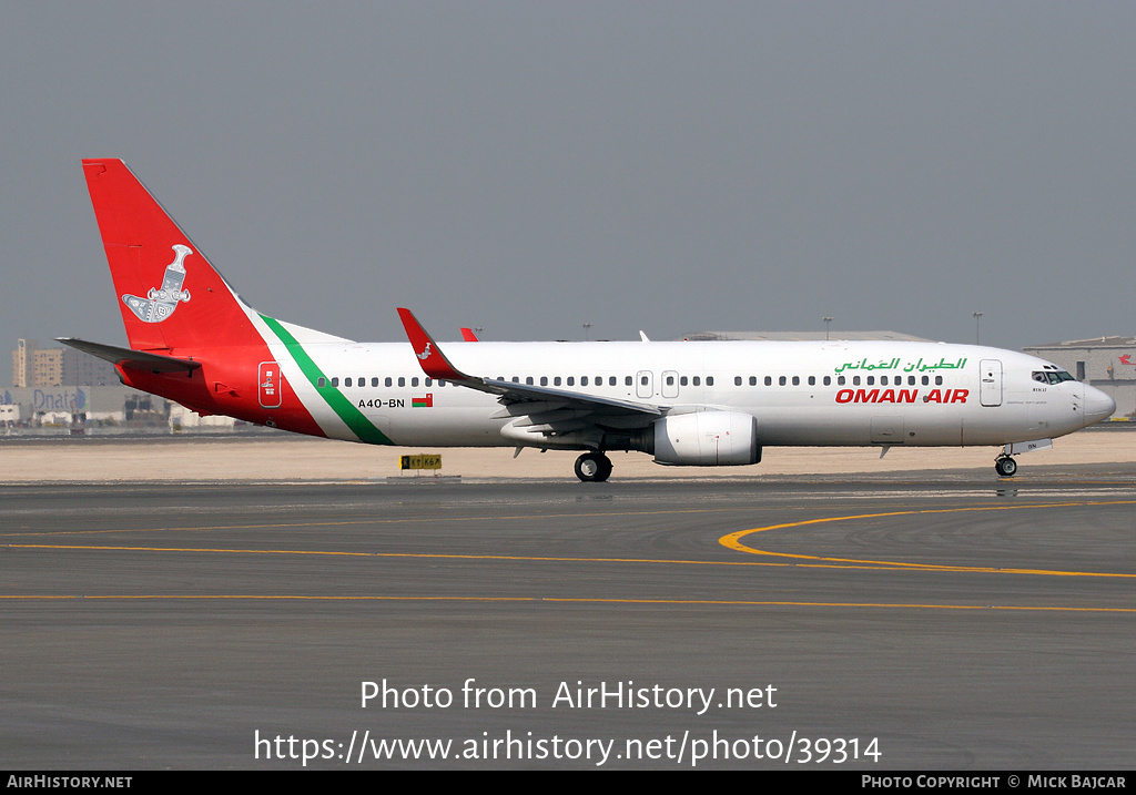 Aircraft Photo of A4O-BN | Boeing 737-8Q8 | Oman Air | AirHistory.net #39314