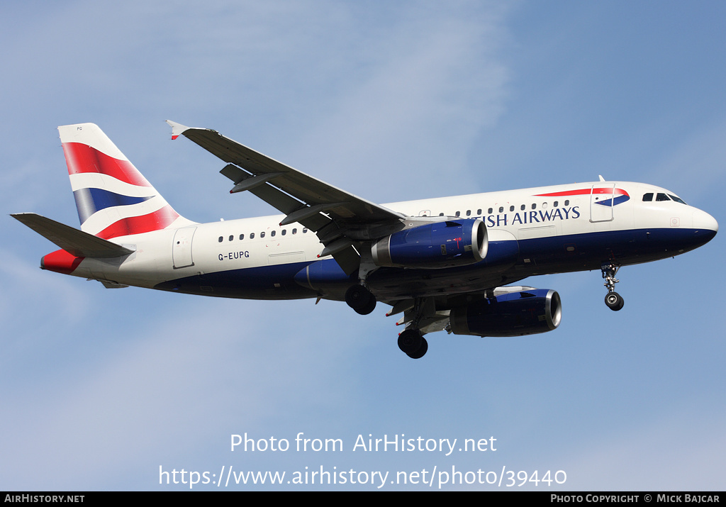 Aircraft Photo of G-EUPG | Airbus A319-131 | British Airways | AirHistory.net #39440