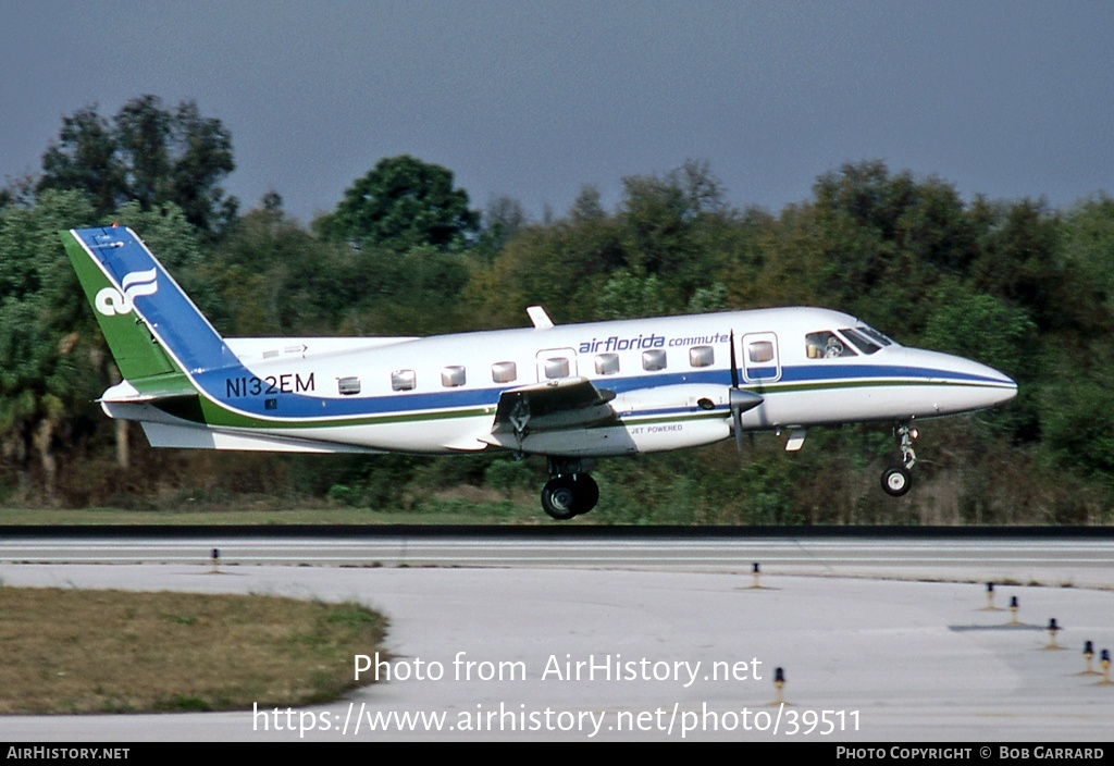 Aircraft Photo of N132EM | Embraer EMB-110P1 Bandeirante | Air Florida Commuter | AirHistory.net #39511