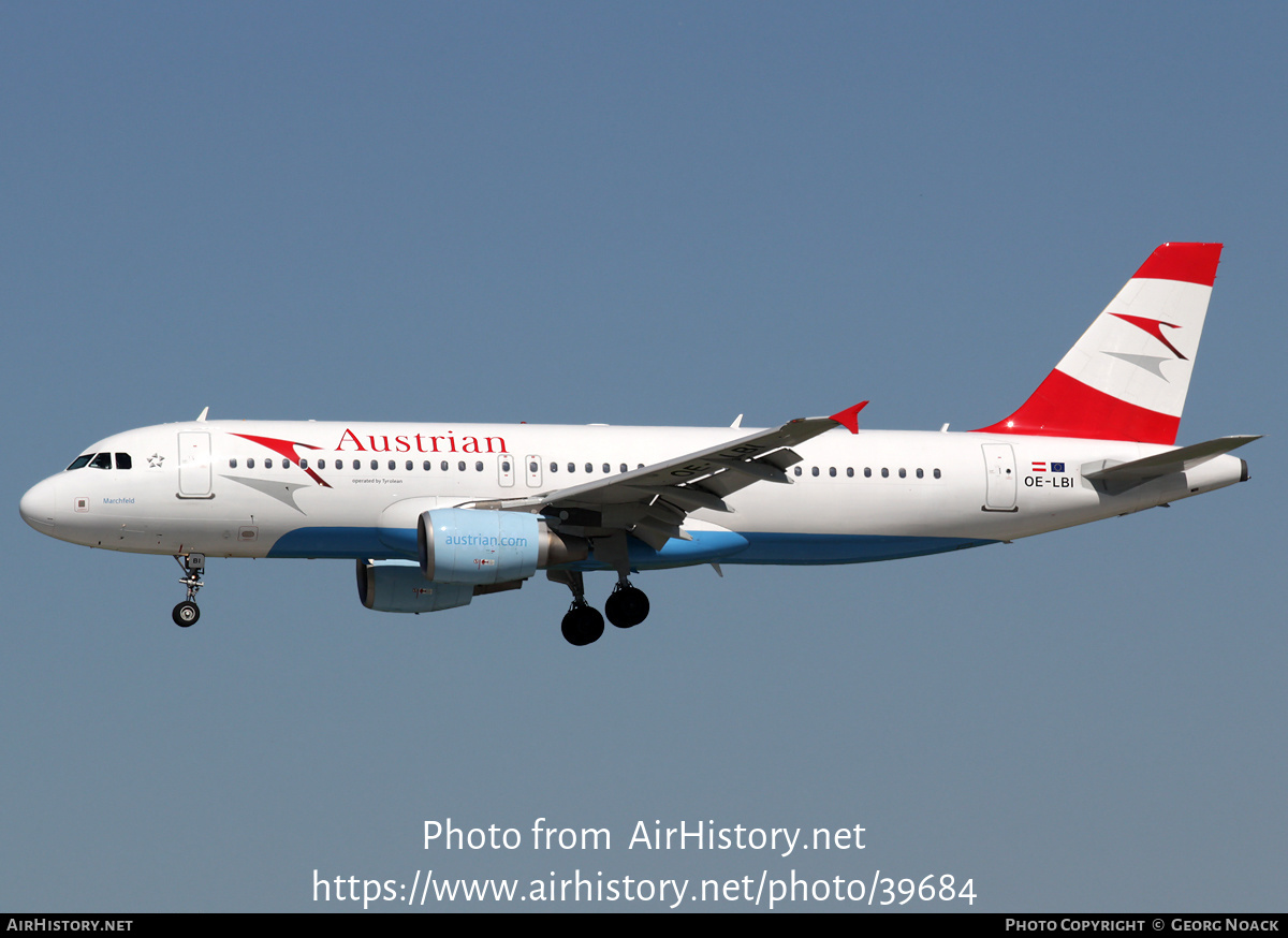 Aircraft Photo of OE-LBI | Airbus A320-214 | Austrian Airlines | AirHistory.net #39684