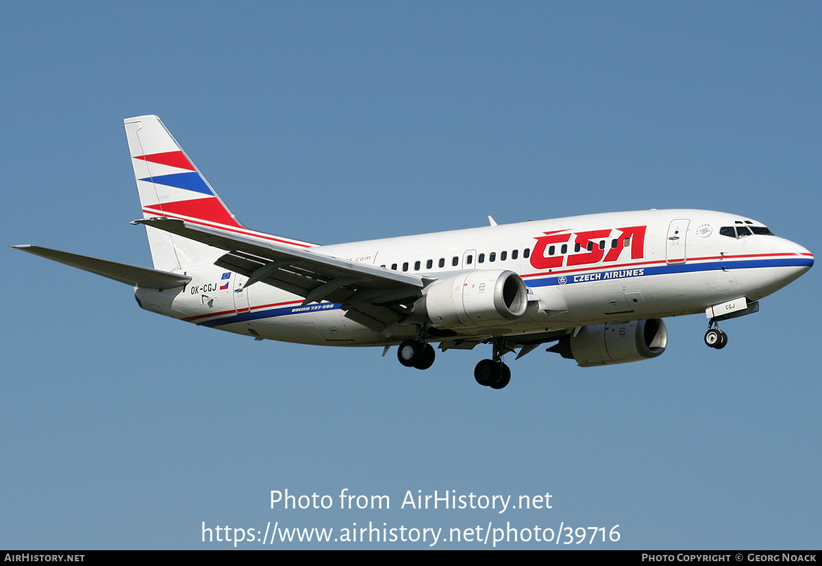 Aircraft Photo of OK-CGJ | Boeing 737-55S | ČSA - Czech Airlines | AirHistory.net #39716
