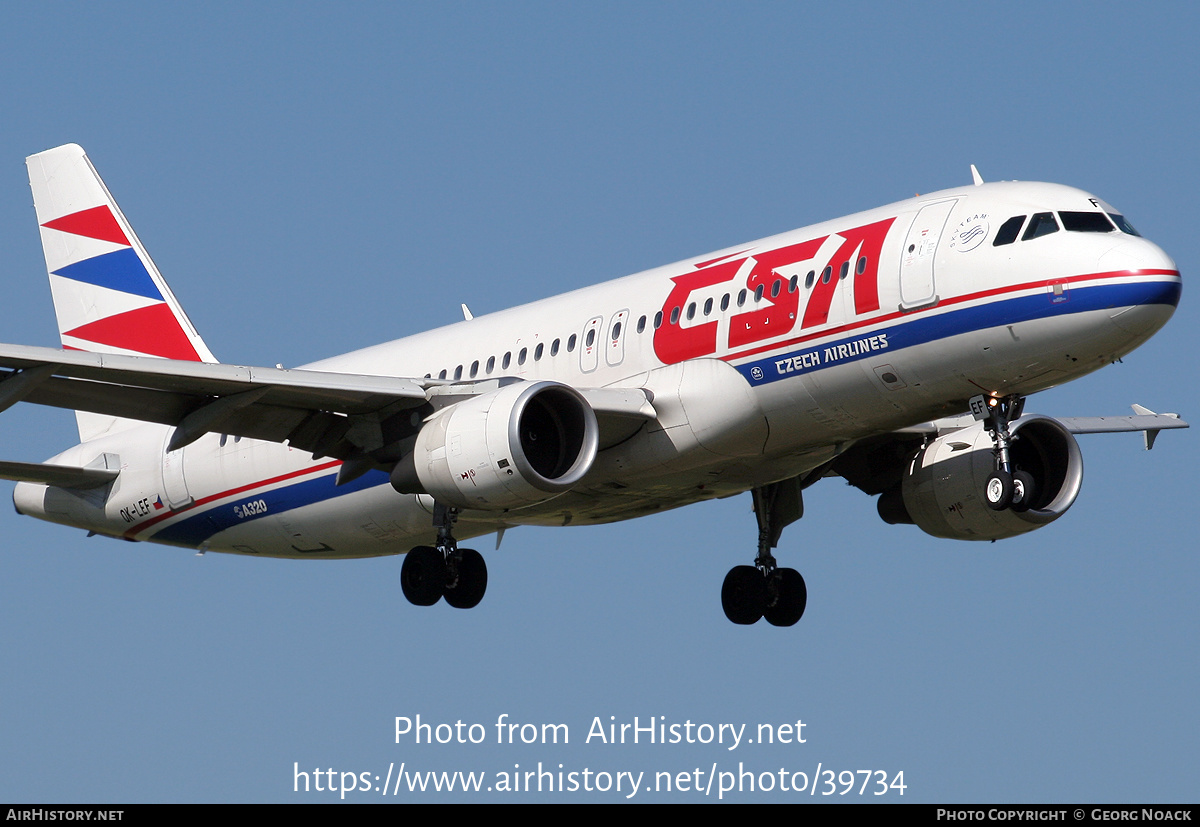 Aircraft Photo of OK-LEF | Airbus A320-214 | ČSA - Czech Airlines | AirHistory.net #39734