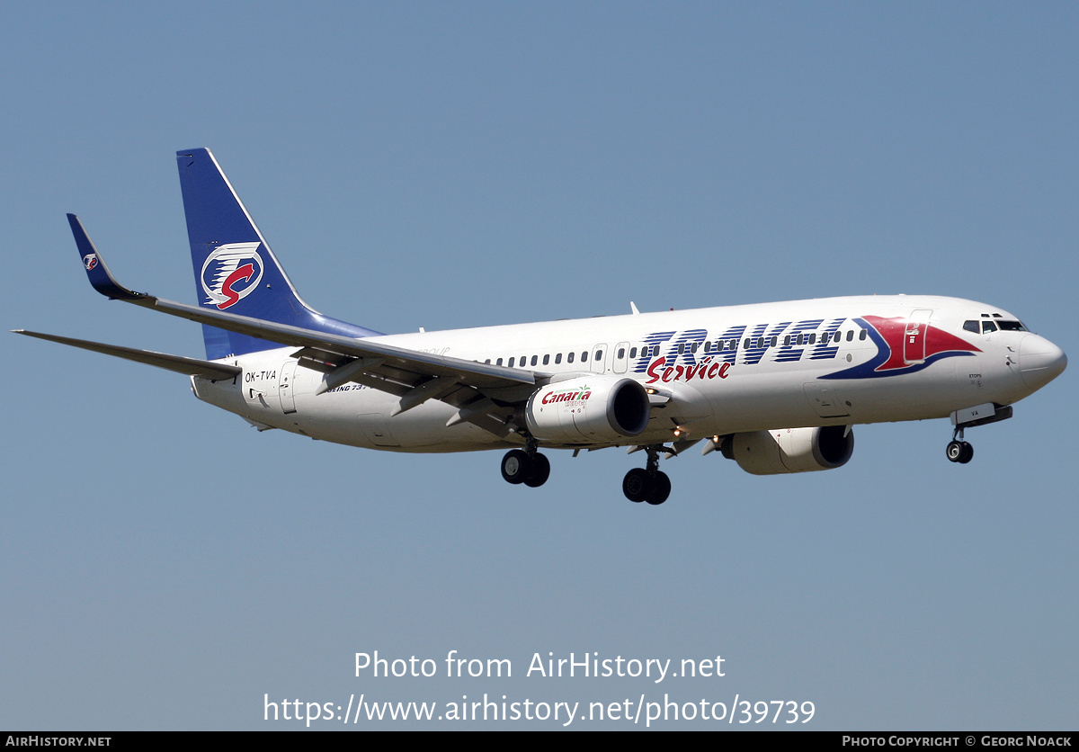 Aircraft Photo of OK-TVA | Boeing 737-86N | Travel Service | AirHistory.net #39739