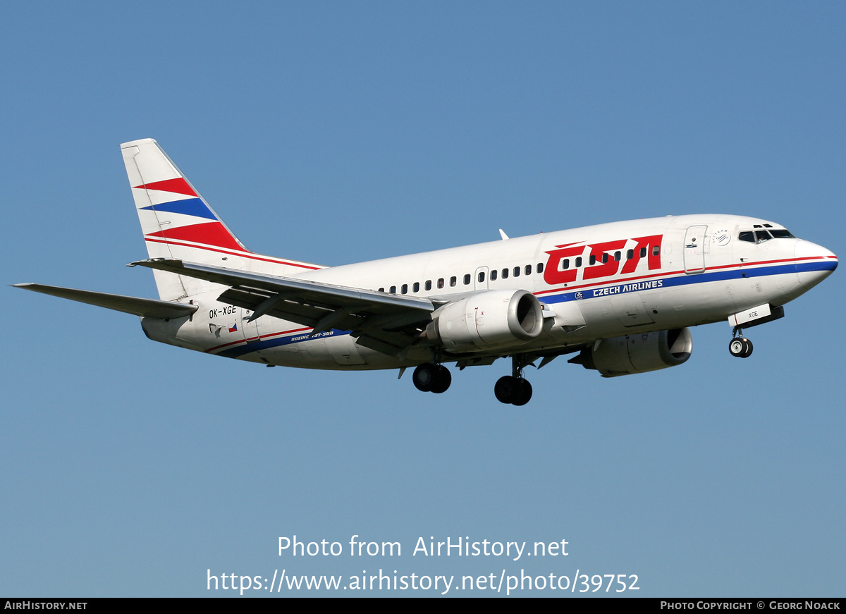 Aircraft Photo of OK-XGE | Boeing 737-55S | ČSA - Czech Airlines | AirHistory.net #39752