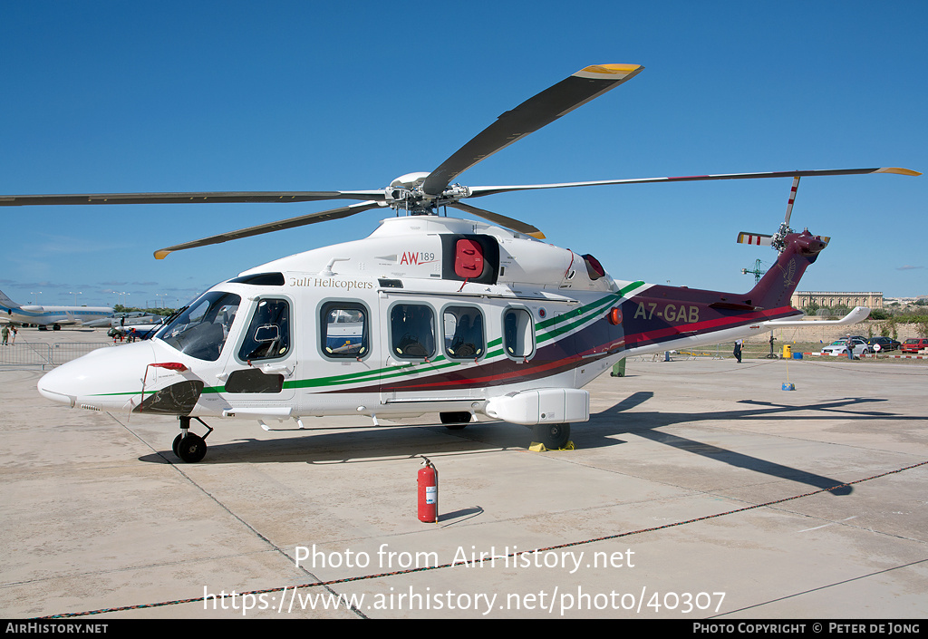 Aircraft Photo of A7-GAB | AgustaWestland AW-189 | Gulf Helicopters | AirHistory.net #40307