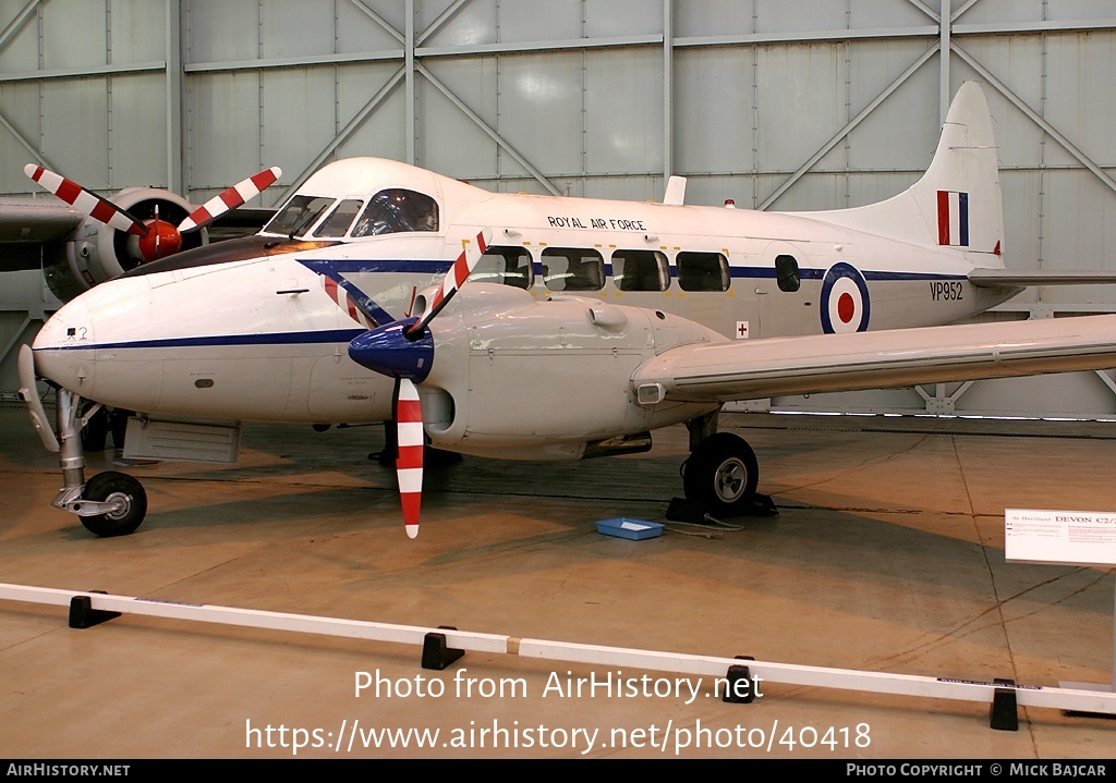 Aircraft Photo of VP952 | De Havilland D.H. 104 Devon C2/2 | UK - Air Force | AirHistory.net #40418