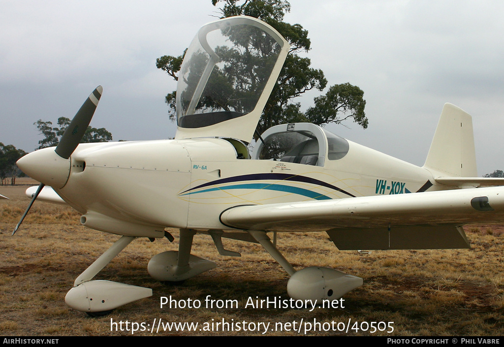 Aircraft Photo of VH-XOX | Van's RV-6A | AirHistory.net #40505