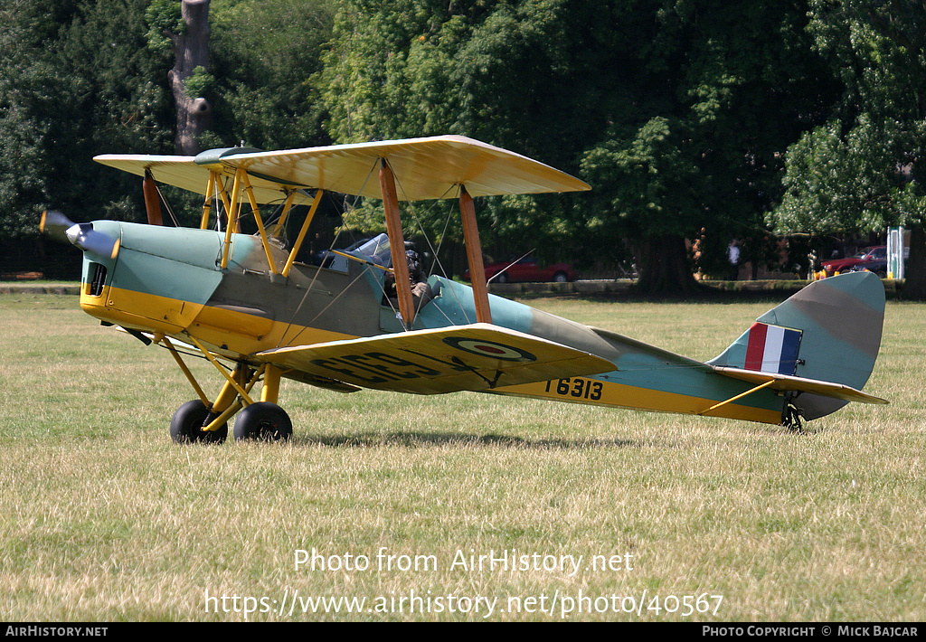 Aircraft Photo of G-AHVU / T6313 | De Havilland D.H. 82A Tiger Moth II | UK - Air Force | AirHistory.net #40567