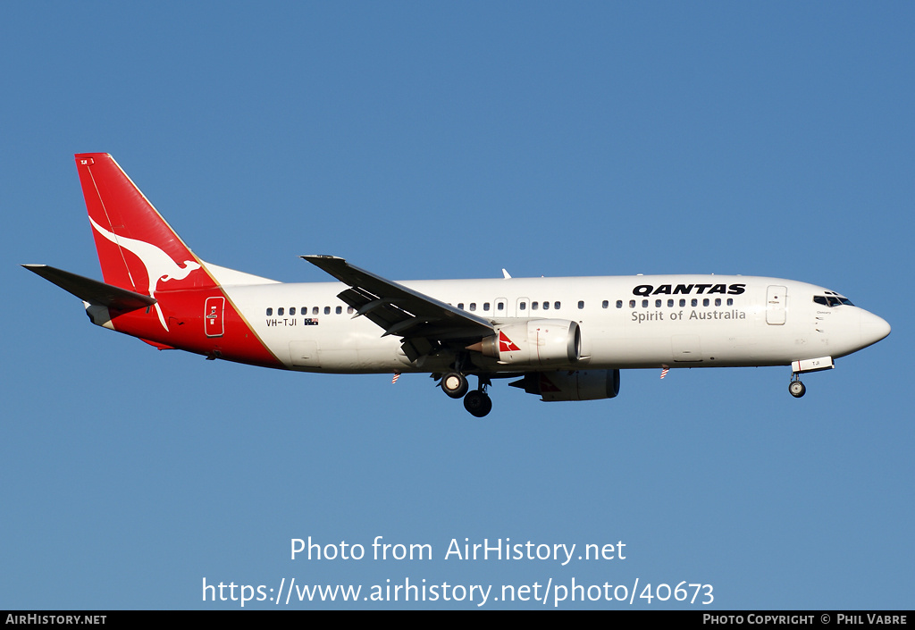 Aircraft Photo of VH-TJI | Boeing 737-476 | Qantas | AirHistory.net #40673