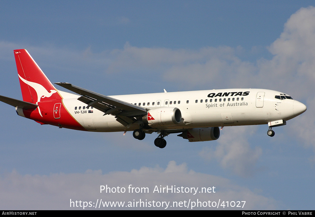 Aircraft Photo of VH-TJW | Boeing 737-4L7 | Qantas | AirHistory.net #41027