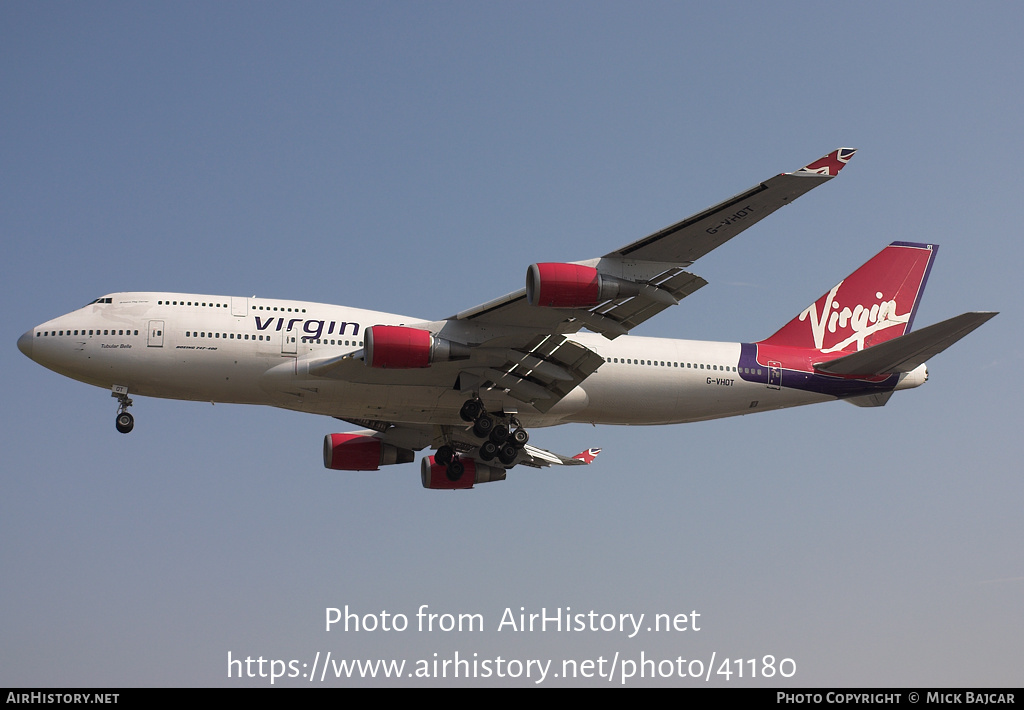 Aircraft Photo of G-VHOT | Boeing 747-4Q8 | Virgin Atlantic Airways | AirHistory.net #41180