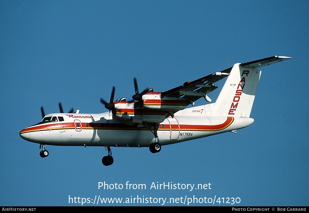 Aircraft Photo of N175RA | De Havilland Canada DHC-7-102 Dash 7 | Ransome Airlines | AirHistory.net #41230