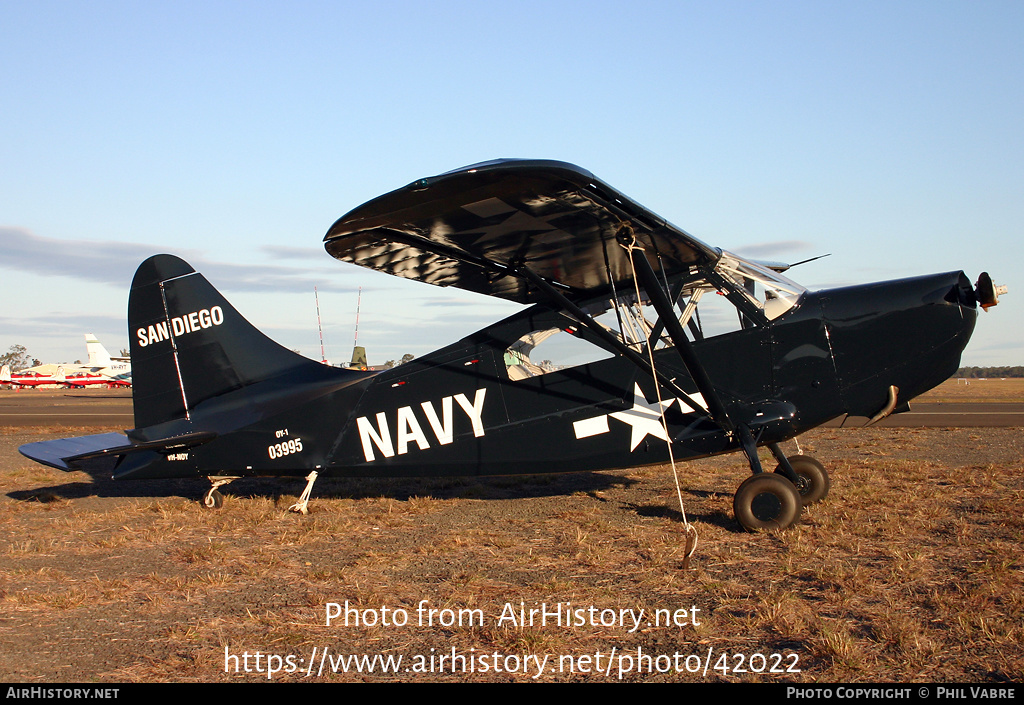 Aircraft Photo of VH-NOY / 03995 | Stinson OY-1 Sentinel | USA - Navy | AirHistory.net #42022