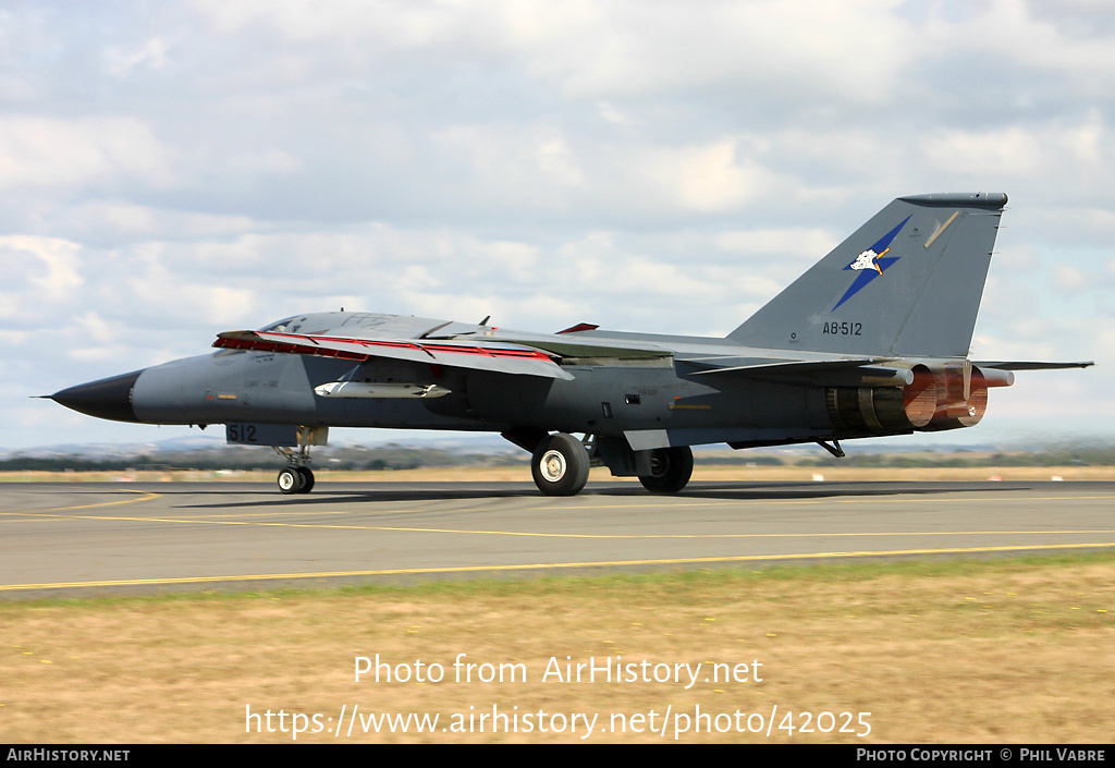 Aircraft Photo of A8-512 | General Dynamics F-111G Aardvark | Australia - Air Force | AirHistory.net #42025