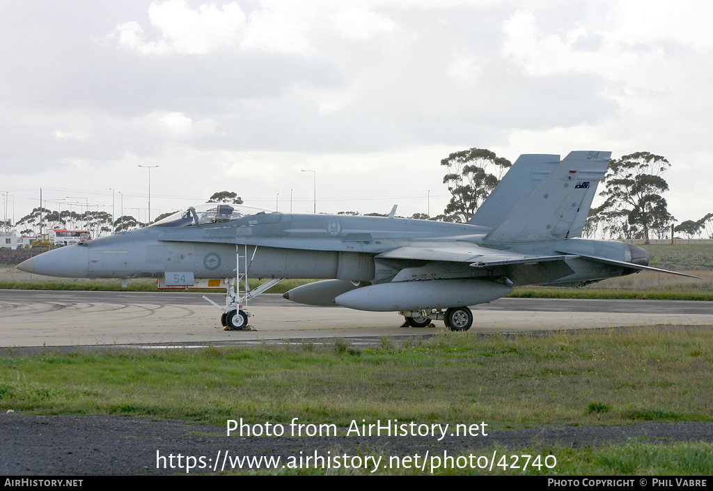 Aircraft Photo of A21-54 | McDonnell Douglas F/A-18A Hornet | Australia - Air Force | AirHistory.net #42740