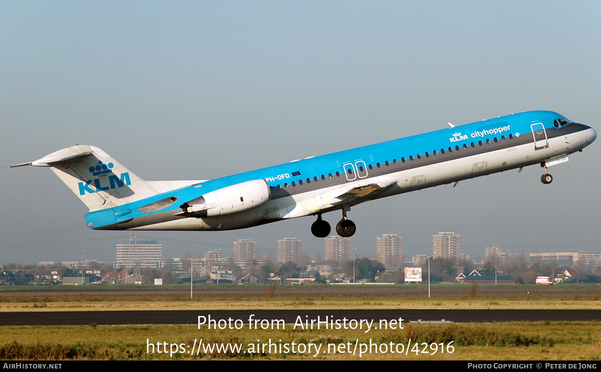 Aircraft Photo of PH-OFD | Fokker 100 (F28-0100) | KLM Cityhopper | AirHistory.net #42916