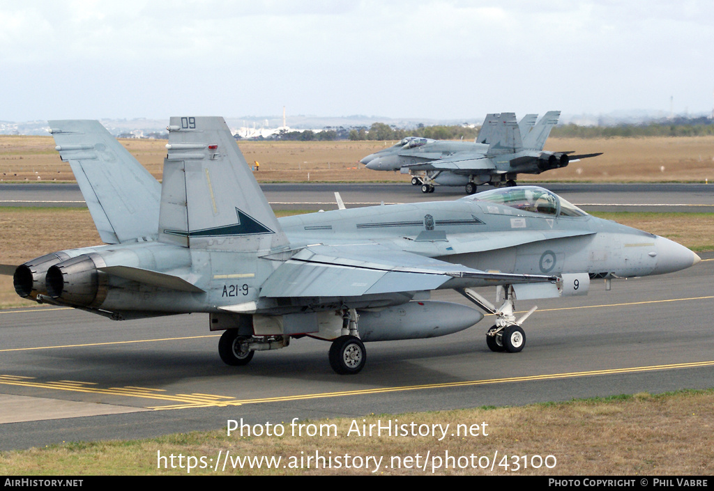 Aircraft Photo of A21-9 | McDonnell Douglas F/A-18A Hornet | Australia - Air Force | AirHistory.net #43100