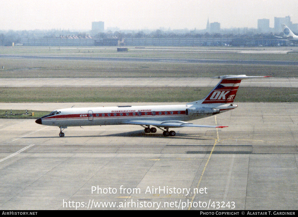 Aircraft Photo of OK-CFE | Tupolev Tu-134A | ČSA - Československé Aerolinie - Czechoslovak Airlines | AirHistory.net #43243