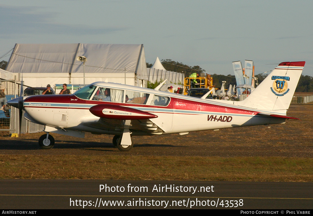 Aircraft Photo of VH-ADD | Piper PA-24-260 Comanche B | Michell Transport Equipment Engineers | AirHistory.net #43538