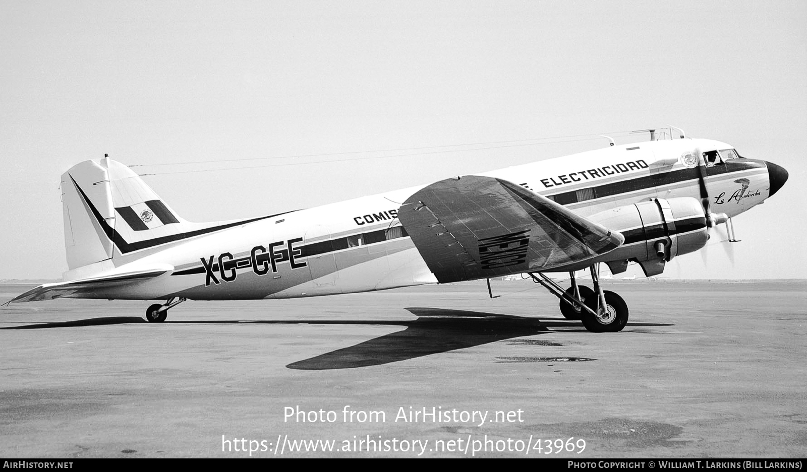 Aircraft Photo of XC-CFE | Douglas DC-3(A) | CFE - Comisión Federal de Electricidad | AirHistory.net #43969