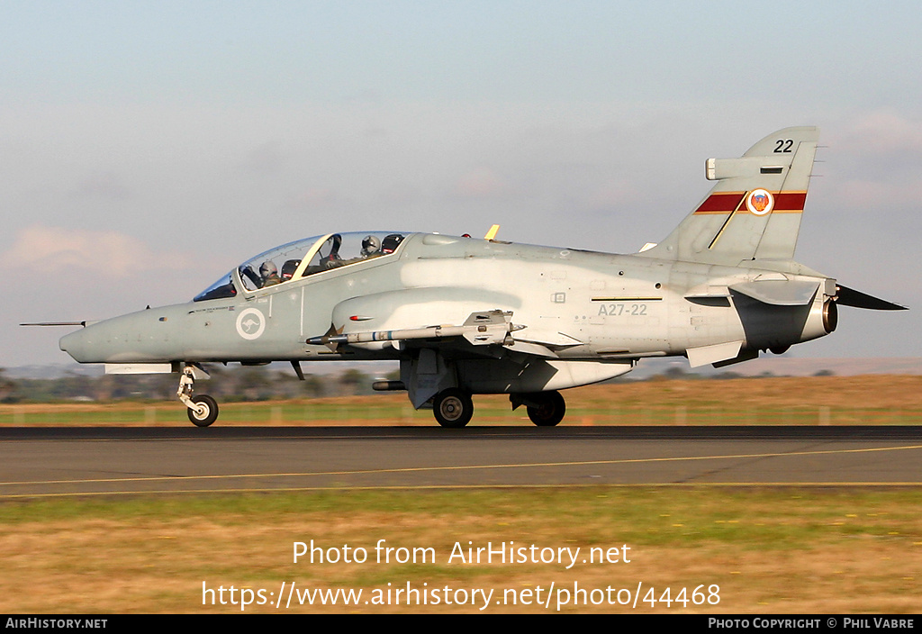 Aircraft Photo of A27-22 | BAE Systems Hawk 127 | Australia - Air Force | AirHistory.net #44468