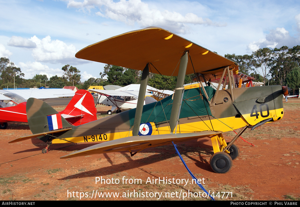 Aircraft Photo of VH-ABL / N9140 | De Havilland D.H. 82A Tiger Moth | Australia - Air Force | AirHistory.net #44771