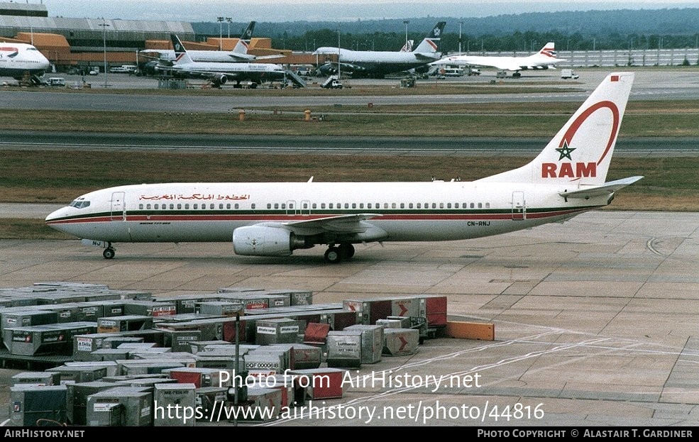 Aircraft Photo of CN-RNJ | Boeing 737-8B6 | Royal Air Maroc - RAM | AirHistory.net #44816