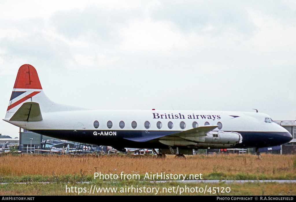 Aircraft Photo of G-AMON | Vickers 701 Viscount | British Airways | AirHistory.net #45120