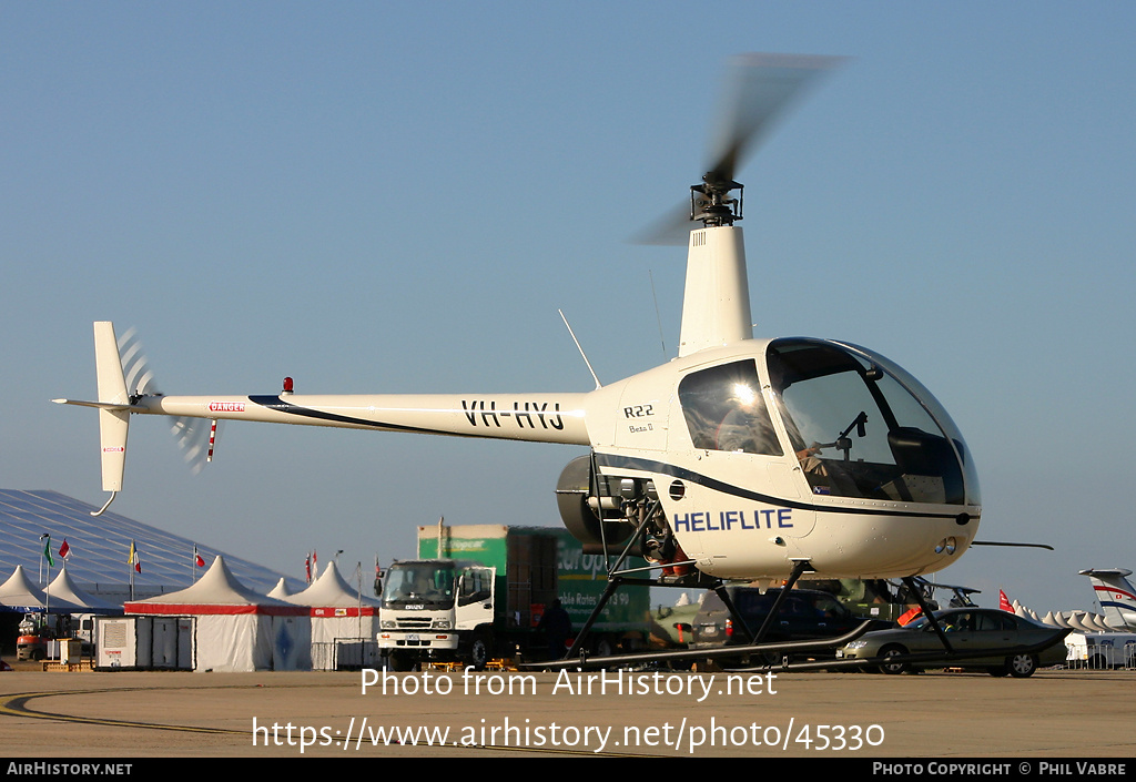 Aircraft Photo of VH-HYJ | Robinson R-22 Beta II | Heliflite | AirHistory.net #45330