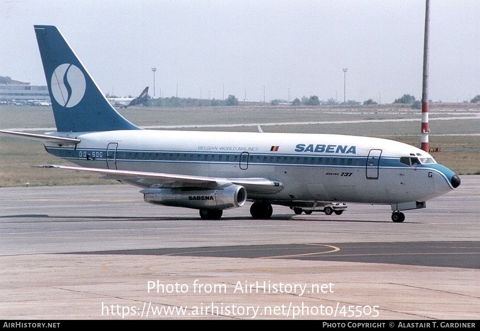 Aircraft Photo of OO-SDG | Boeing 737-229/Adv | Sabena | AirHistory.net #45505