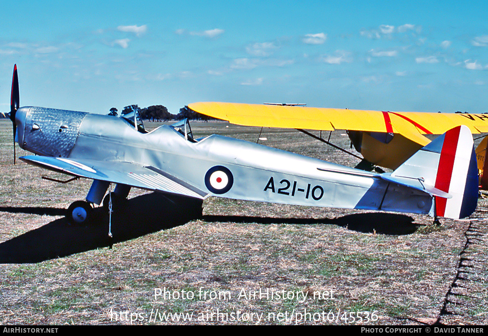 Aircraft Photo of VH-AIB / A21-10 | De Havilland D.H. 94 Moth Minor | Australia - Air Force | AirHistory.net #45536