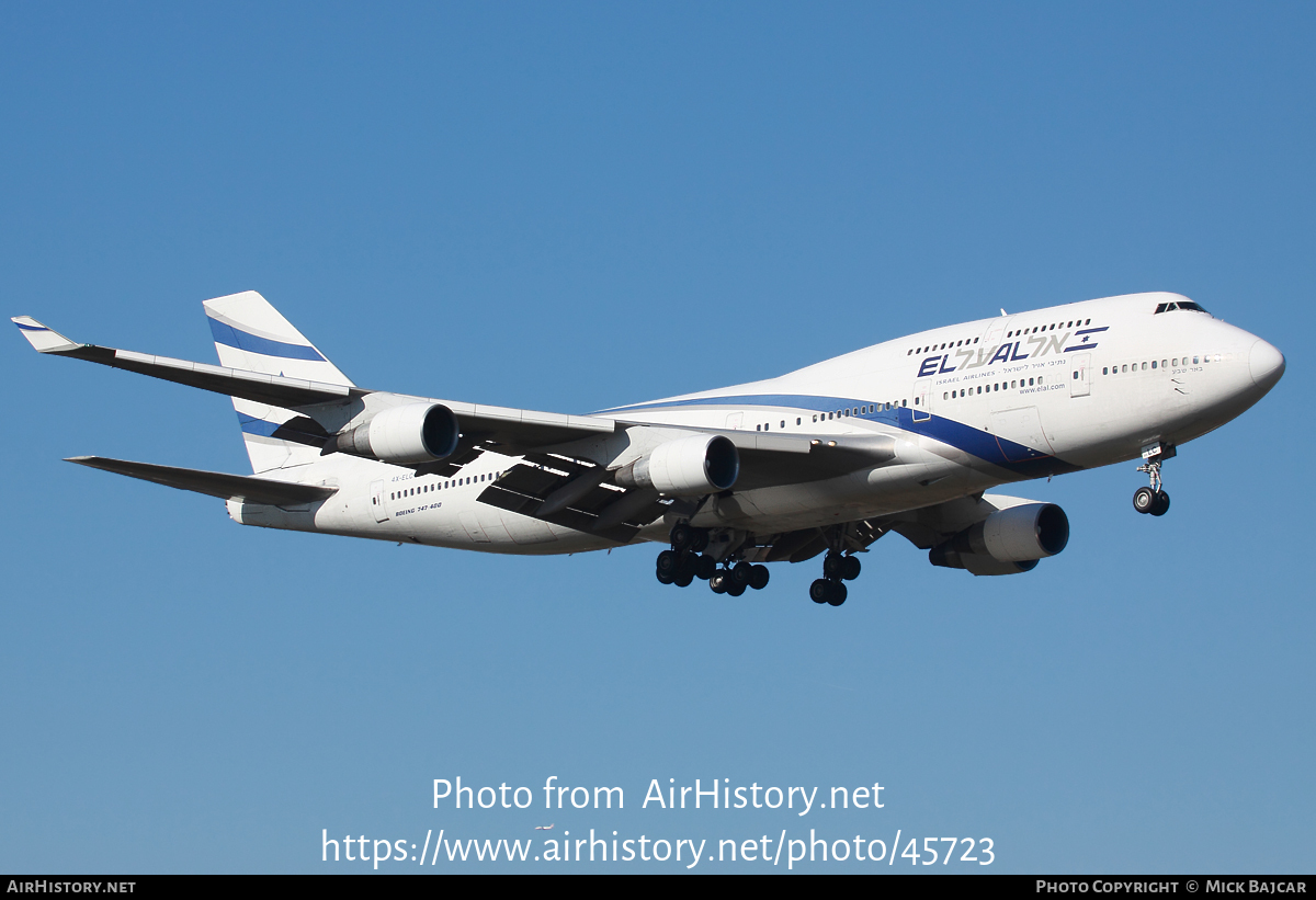 Aircraft Photo of 4X-ELC | Boeing 747-458 | El Al Israel Airlines | AirHistory.net #45723