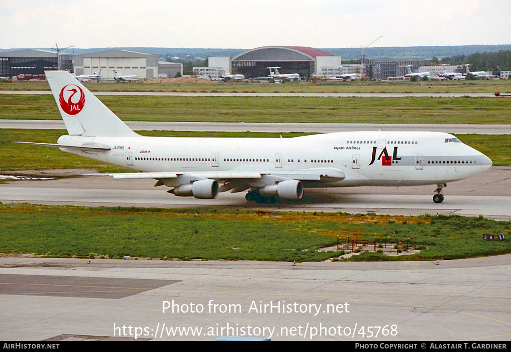 Aircraft Photo of JA8185 | Boeing 747-346 | Japan Airlines - JAL | AirHistory.net #45768