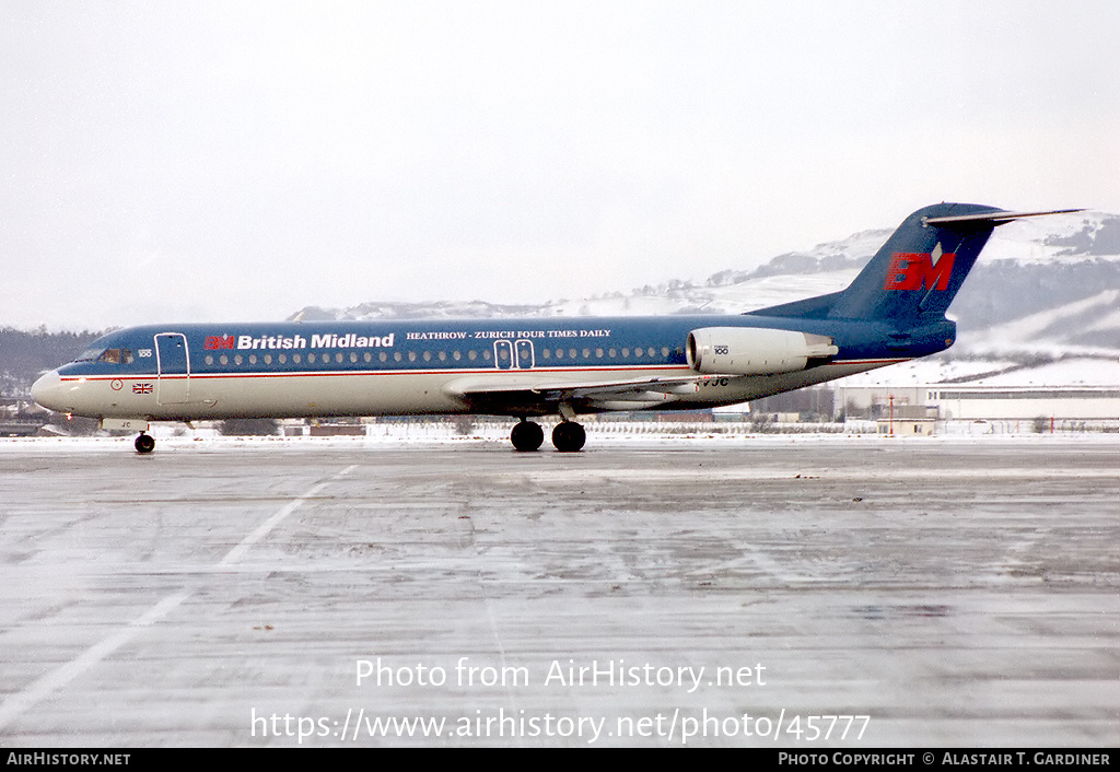 Aircraft Photo of G-BVJC | Fokker 100 (F28-0100) | British Midland Airways - BMA | AirHistory.net #45777