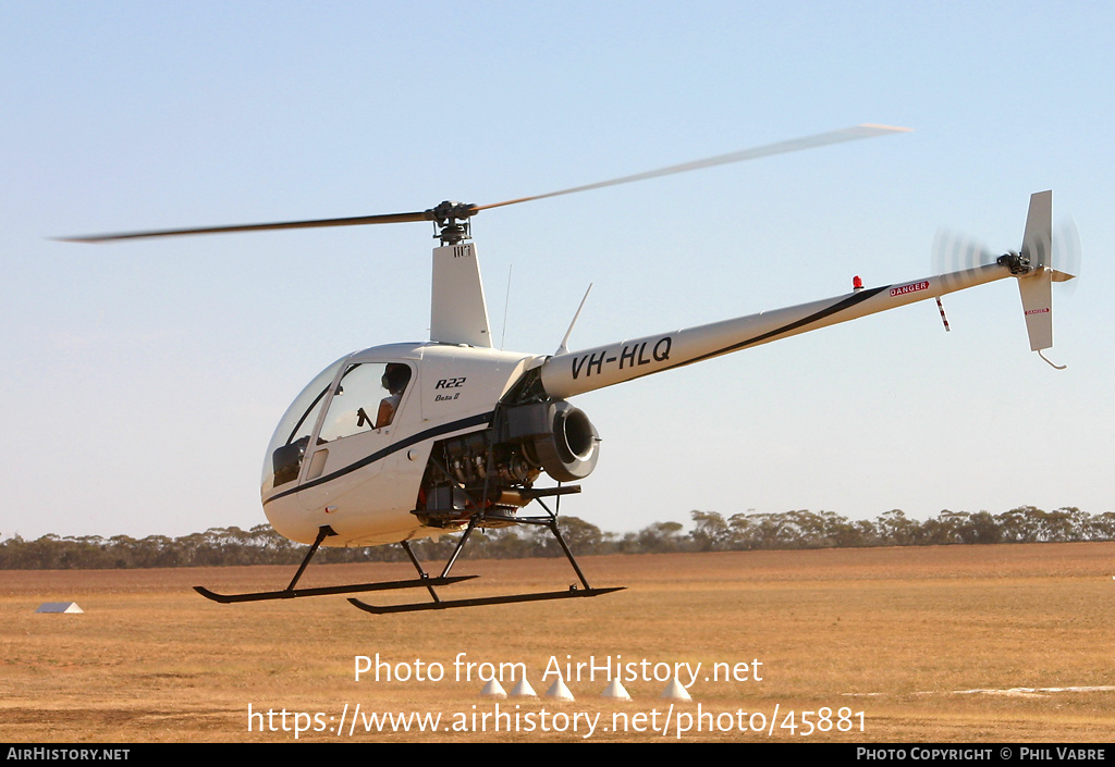 Aircraft Photo of VH-HLQ | Robinson R-22 Beta II | AirHistory.net #45881