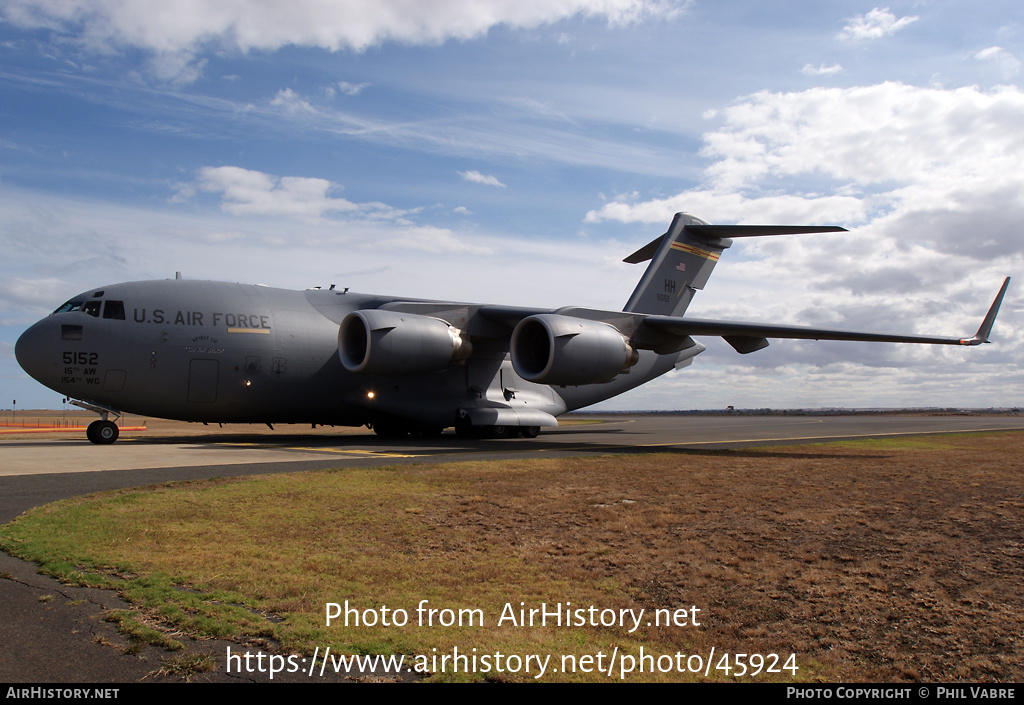 Aircraft Photo of 05-5152 / 55152 | Boeing C-17A Globemaster III | USA - Air Force | AirHistory.net #45924