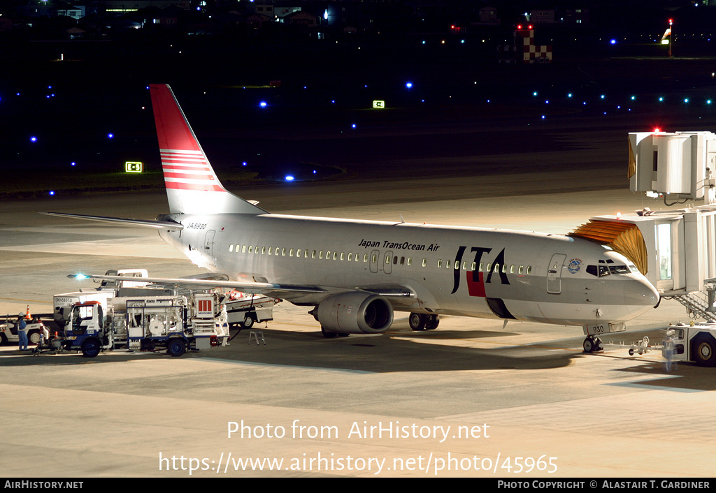 Aircraft Photo of JA8930 | Boeing 737-4K5 | Japan TransOcean Air - JTA | AirHistory.net #45965