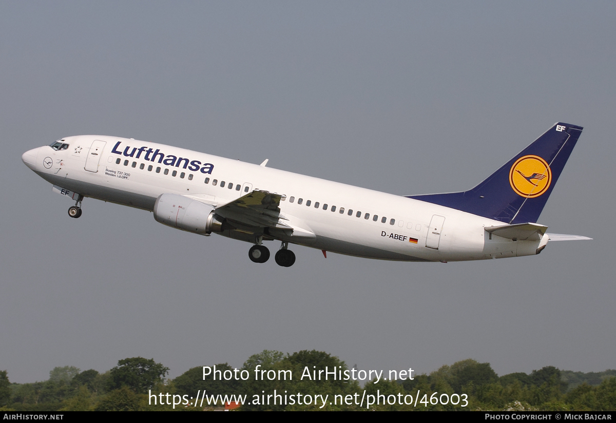 Aircraft Photo of D-ABEF | Boeing 737-330 | Lufthansa | AirHistory.net #46003