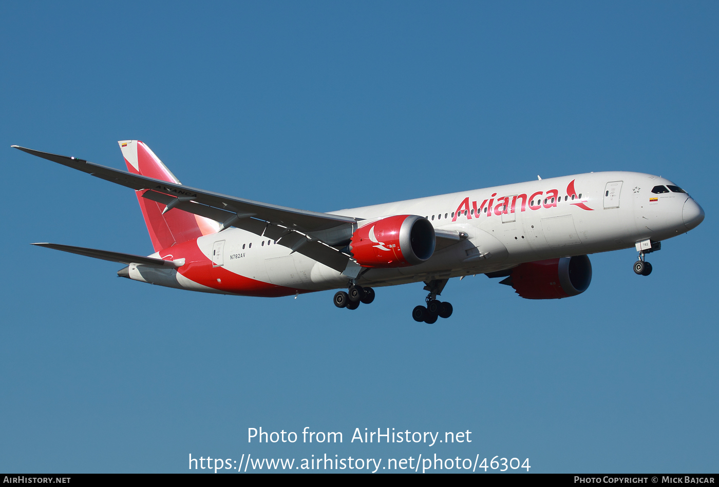 Aircraft Photo of N782AV | Boeing 787-8 Dreamliner | Avianca | AirHistory.net #46304