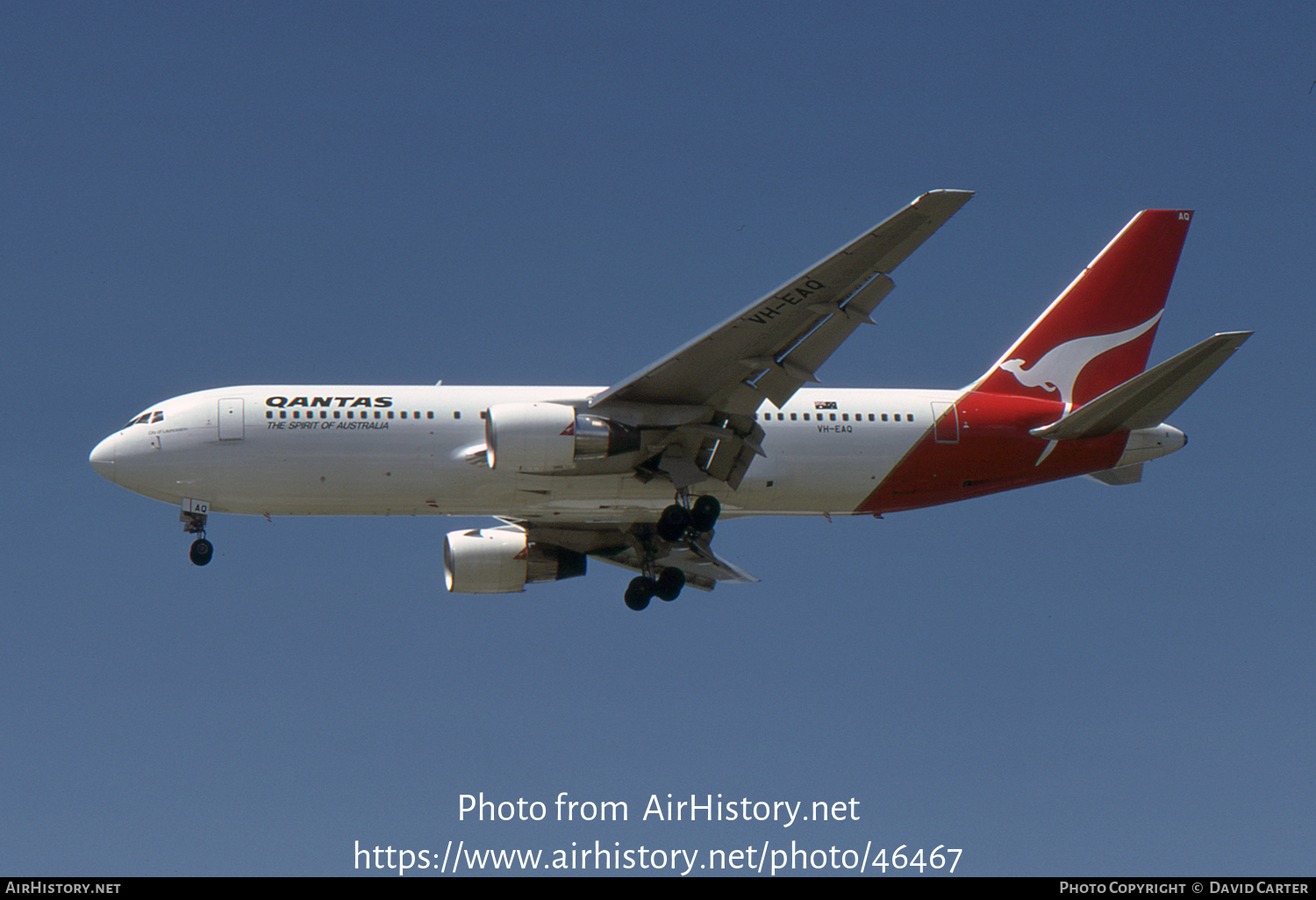 Aircraft Photo of VH-EAQ | Boeing 767-238/ER | Qantas | AirHistory.net #46467