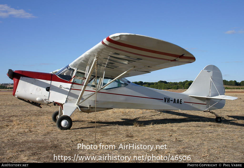 Aircraft Photo of VH-AAE | Auster J-1B Aiglet | AirHistory.net #46506