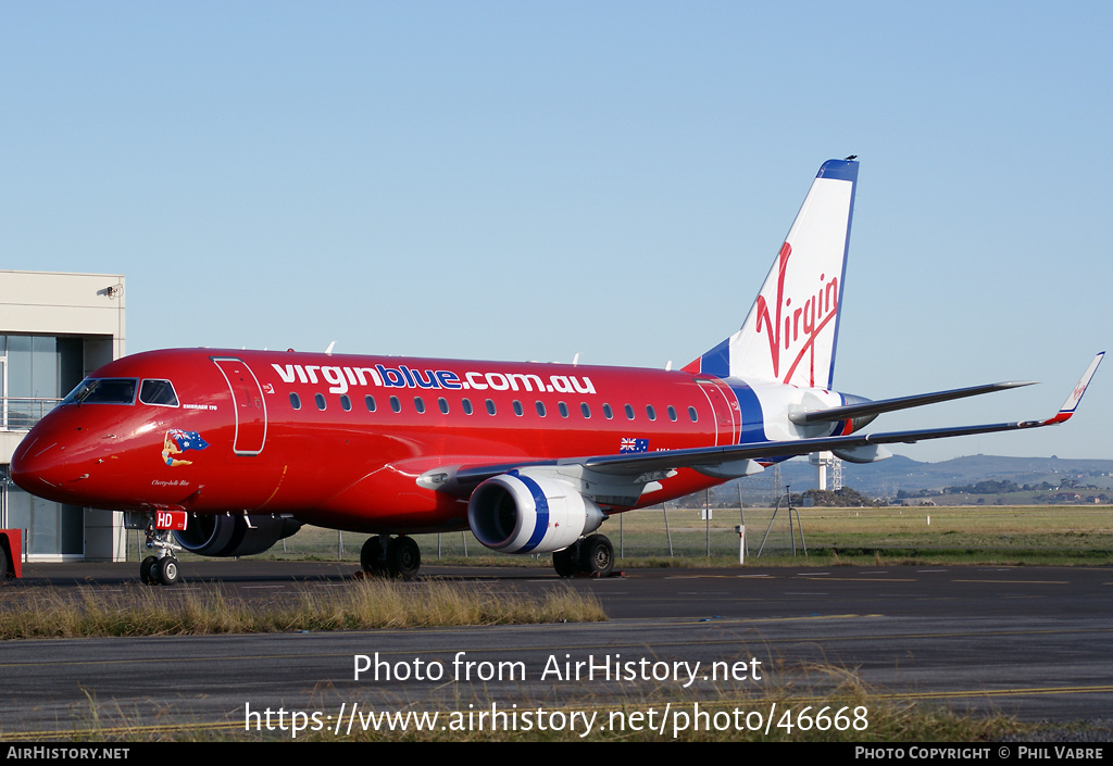 Aircraft Photo of VH-ZHD | Embraer 170LR (ERJ-170-100LR) | Virgin Blue Airlines | AirHistory.net #46668