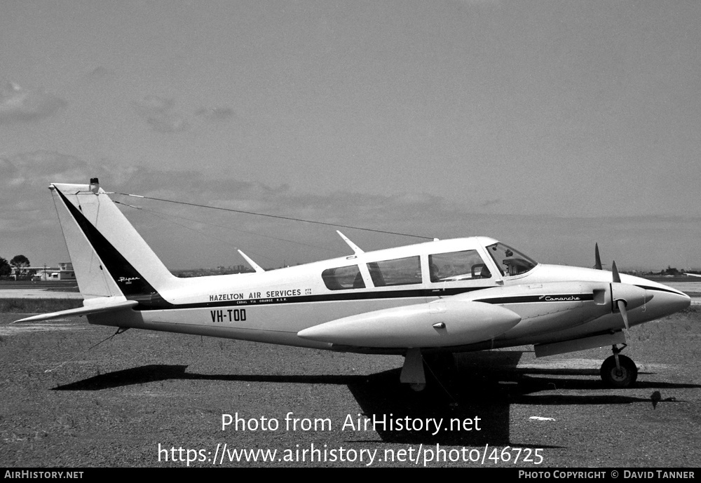 Aircraft Photo of VH-TOD | Piper PA-30-160 Twin Comanche C | Hazelton Air Services - HAS | AirHistory.net #46725