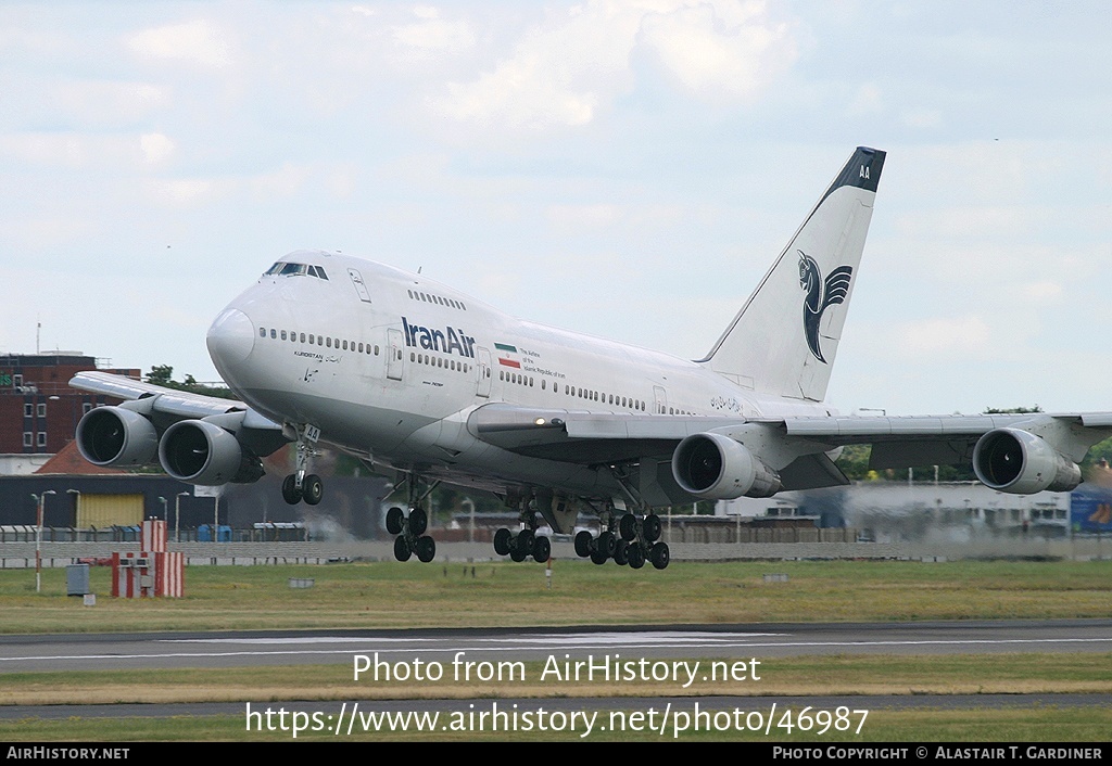 Aircraft Photo of EP-IAA | Boeing 747SP-86 | Iran Air | AirHistory.net #46987