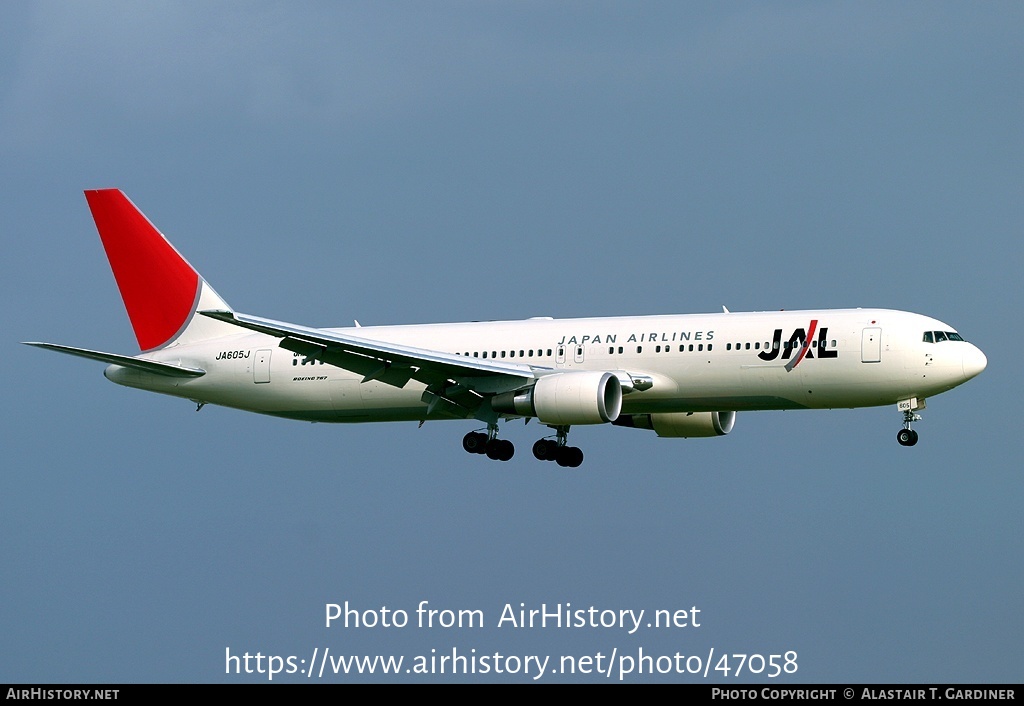 Aircraft Photo of JA605J | Boeing 767-346/ER | Japan Airlines - JAL | AirHistory.net #47058