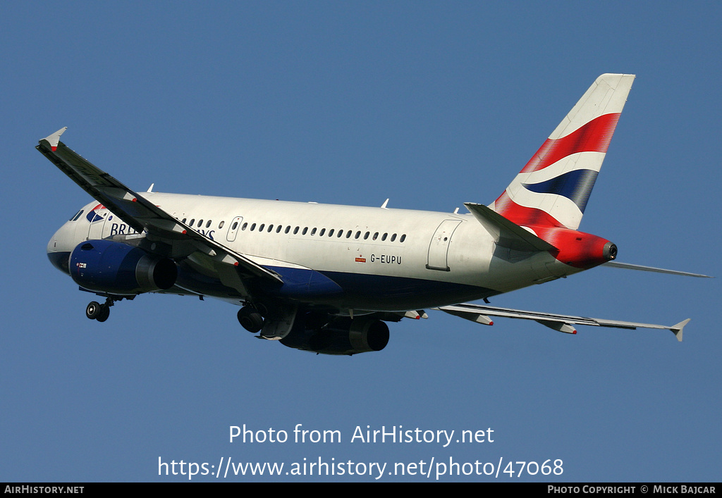 Aircraft Photo of G-EUPU | Airbus A319-131 | British Airways | AirHistory.net #47068