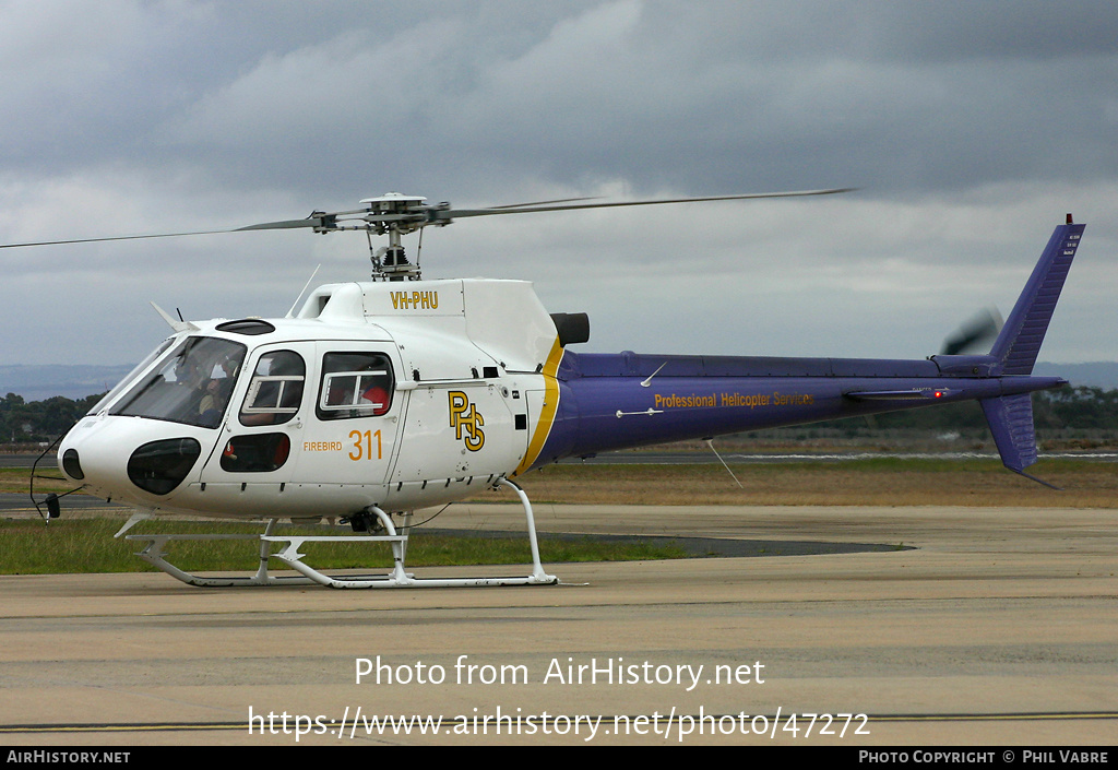 Aircraft Photo of VH-PHU | Aerospatiale AS-350BA Ecureuil | PHS - Professional Helicopter Services | AirHistory.net #47272