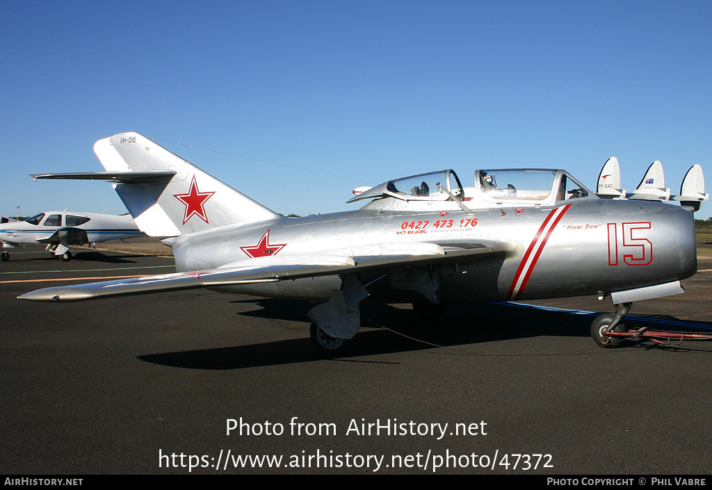 Aircraft Photo of VH-DIE / 15 | PZL-Mielec SBLim-2 (MiG-15UTI) | Soviet Union - Air Force | AirHistory.net #47372