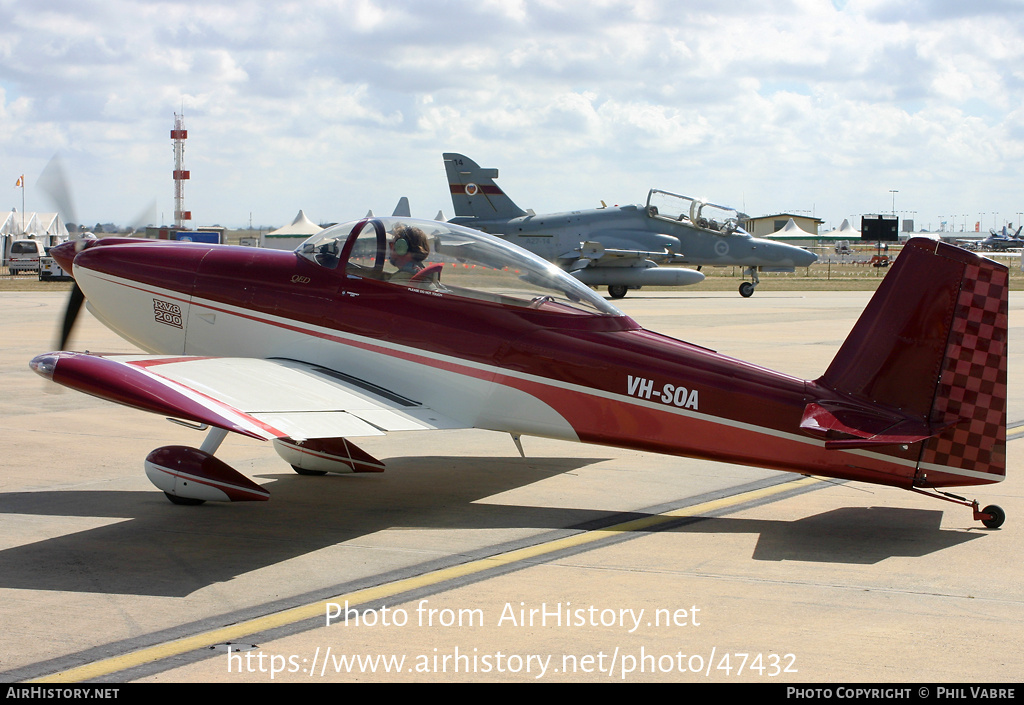 Aircraft Photo of VH-SOA | Van's RV-8 | AirHistory.net #47432