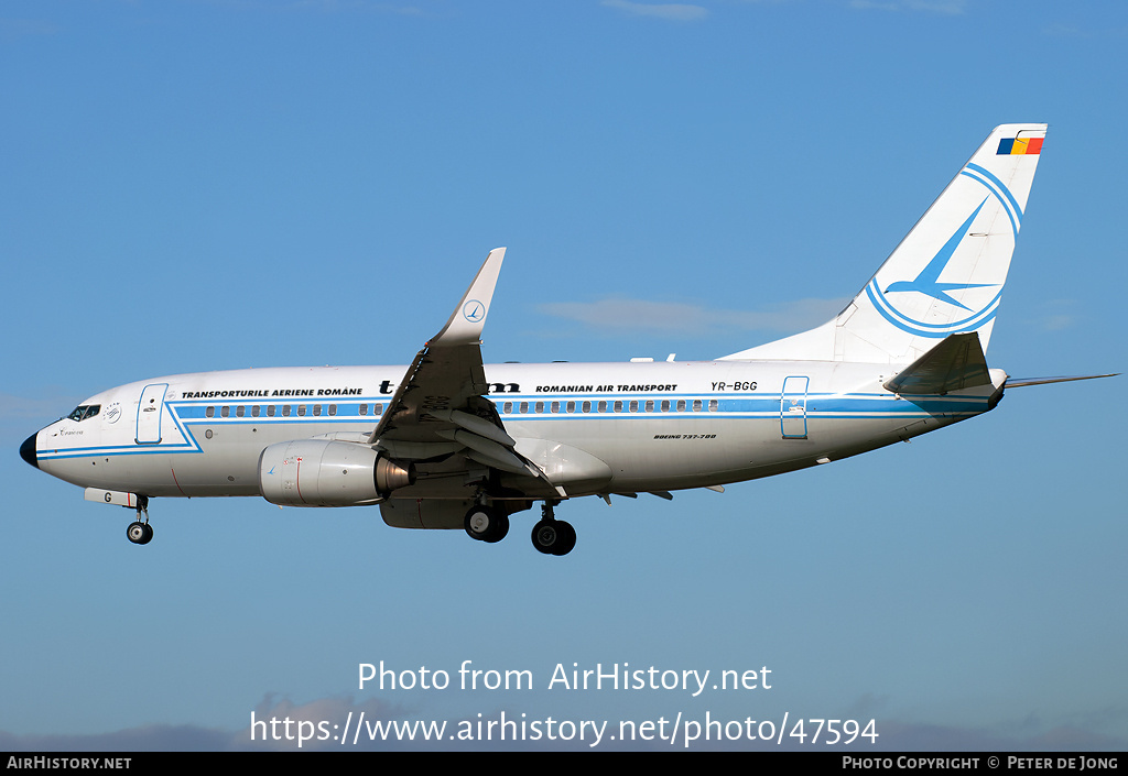 Aircraft Photo of YR-BGG | Boeing 737-78J | TAROM - Transporturile Aeriene Române | AirHistory.net #47594